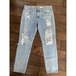 AG Adriano Goldschmied The Beau Slouchy‎ Skinny Jeans SZ 28R light wash